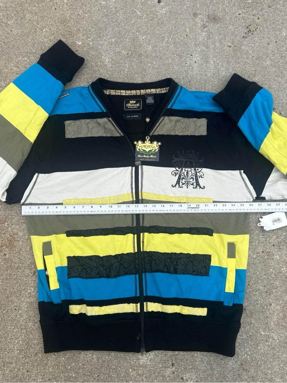 Vintage Y2K Akademiks 2XL Full Zip Track Jacket Colorblock NWT